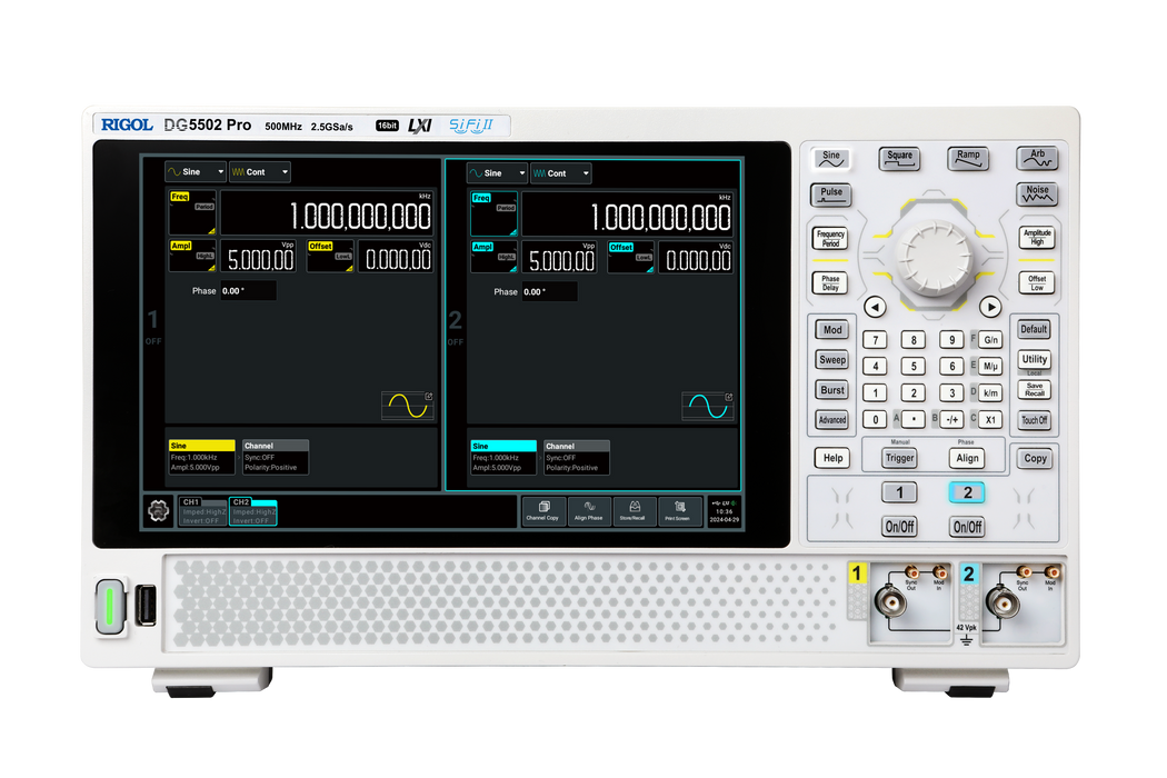 Generatore di funzione Rigol DG5252 Pro: 250 MHz bandwidth dual CHs