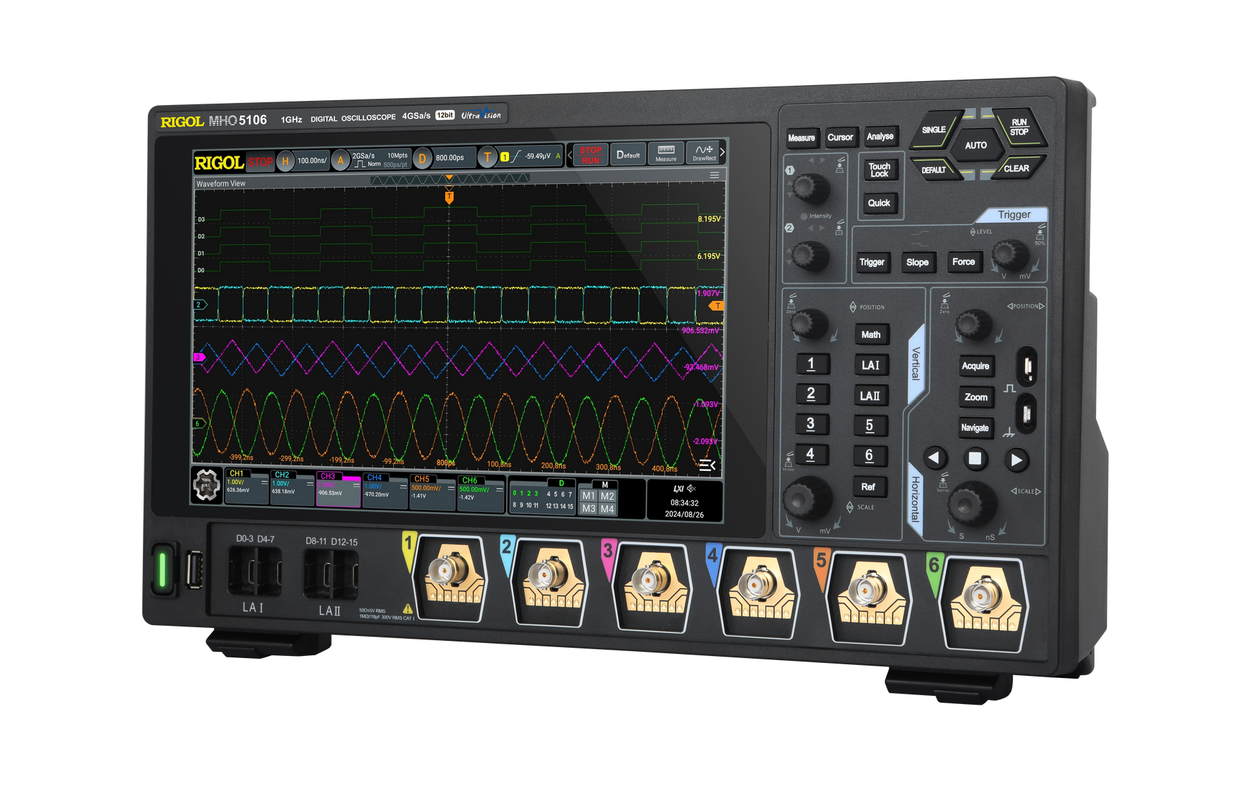 Oscilloscopio Rigol  MHO5106   1 GHz, 4 GSa/s, 12-bit, 6+16CH